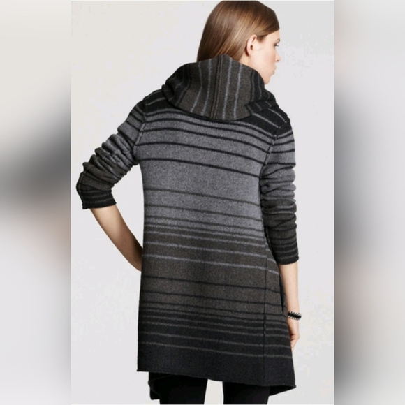 VINCE Sophie Hooded Striped Open Front Cardigan Wool Yak Sweater Size XS/TP - Picture 16 of 16